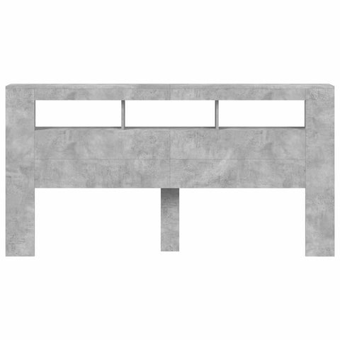 vidaXL LED Headboard Concrete Grey 200 cm Engineered Wood