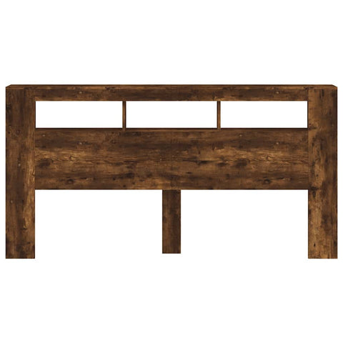 vidaXL LED Headboard Smoked Oak 200 cm Engineered Wood