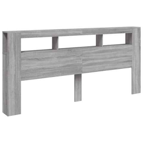 vidaXL LED Headboard Grey Sonoma 220x18.5x103.5 cm Engineered Wood