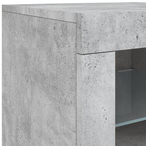 vidaXL Sideboard with LED Lights Concrete Grey 162x37x67 cm