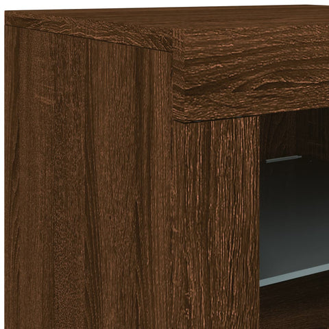 vidaXL Sideboard with LED Lights Brown Oak 181.5x37x67 cm