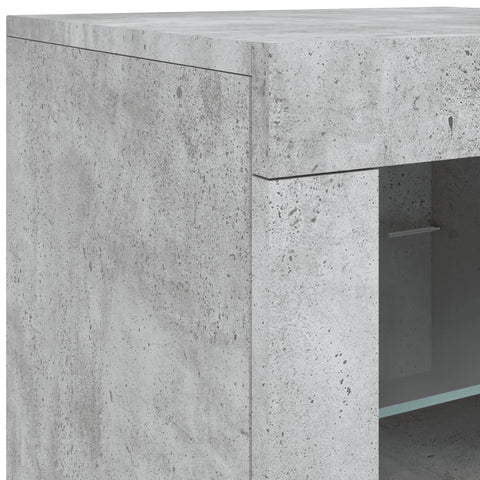 vidaXL Sideboard with LED Lights Concrete Grey 202x37x67 cm