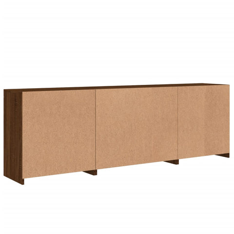 vidaXL Sideboard with LED Lights Brown Oak 202x37x67 cm