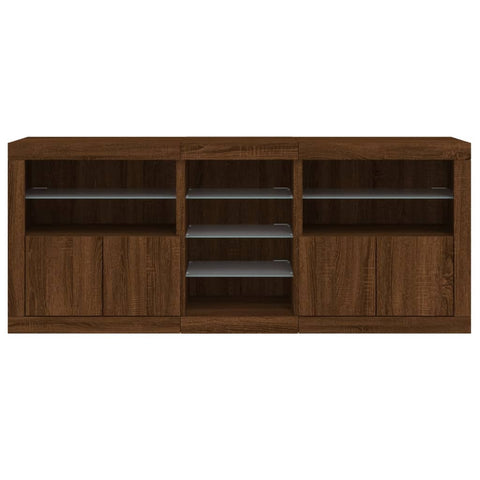 vidaXL Sideboard with LED Lights Brown Oak 181.5x37x67 cm