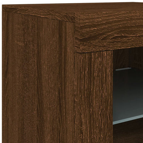 vidaXL Sideboard with LED Lights Brown Oak 181.5x37x67 cm