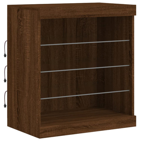vidaXL Sideboard with LED Lights Brown Oak 181.5x37x67 cm