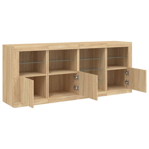 vidaXL Sideboard with LED Lights Sonoma Oak 164x37x67 cm