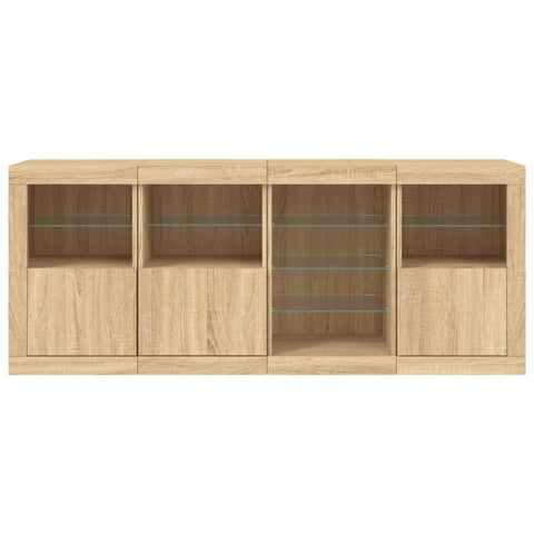 vidaXL Sideboard with LED Lights Sonoma Oak 164x37x67 cm