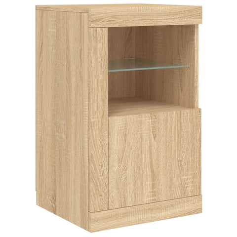 vidaXL Sideboard with LED Lights Sonoma Oak 164x37x67 cm