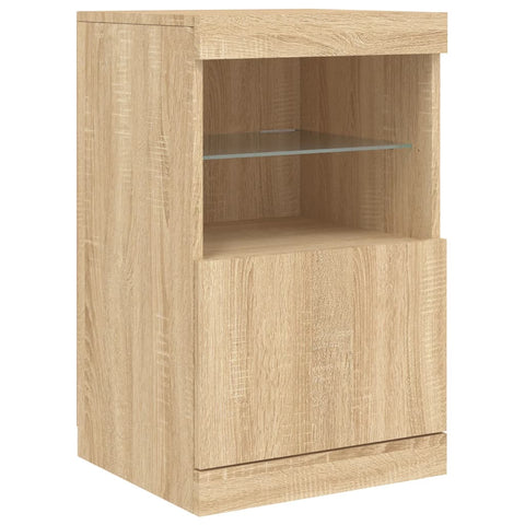 vidaXL Sideboard with LED Lights Sonoma Oak 164x37x67 cm