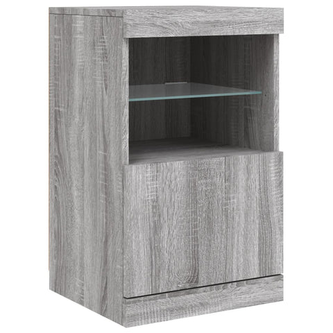 vidaXL Sideboard with LED Lights Grey Sonoma 164x37x67 cm
