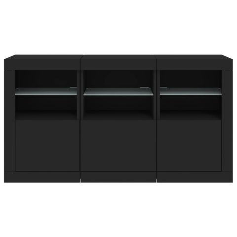vidaXL Sideboard with LED Lights Black 123x37x67 cm