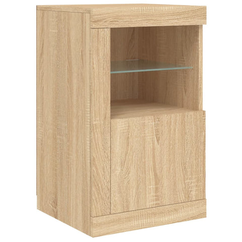 vidaXL Sideboard with LED Lights Sonoma Oak 142.5x37x67 cm