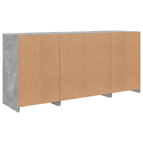 vidaXL Sideboard with LED Lights Concrete Grey 142.5x37x67 cm