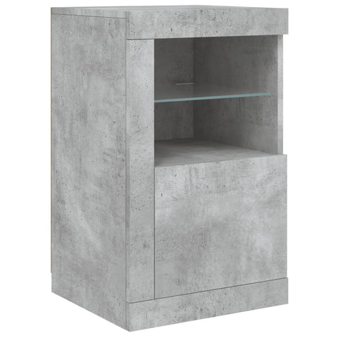 vidaXL Sideboard with LED Lights Concrete Grey 142.5x37x67 cm