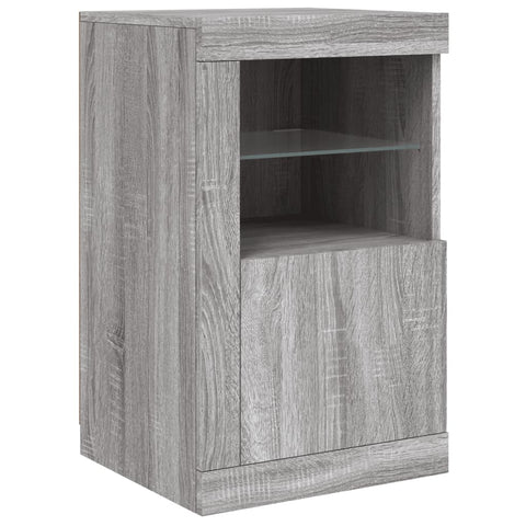 vidaXL Sideboard with LED Lights Grey Sonoma 142.5x37x67 cm
