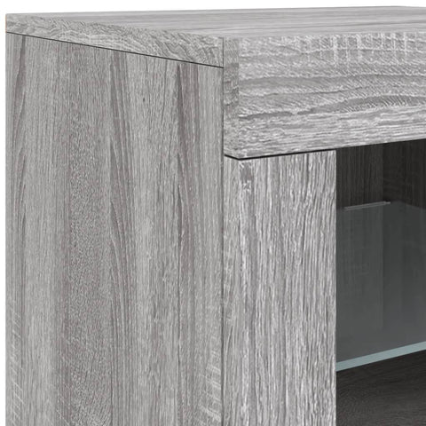 vidaXL Sideboard with LED Lights Grey Sonoma 142.5x37x67 cm