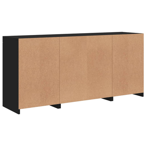 vidaXL Sideboard with LED Lights Black 142.5x37x67 cm