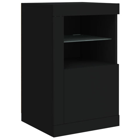 vidaXL Sideboard with LED Lights Black 142.5x37x67 cm