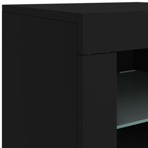 vidaXL Sideboard with LED Lights Black 142.5x37x67 cm