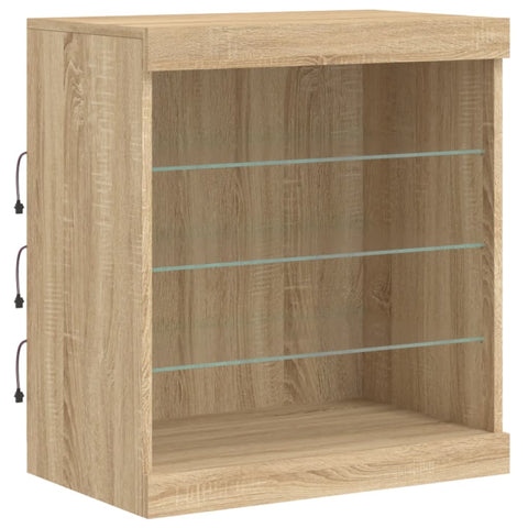 vidaXL Sideboard with LED Lights Sonoma Oak 142.5x37x67 cm