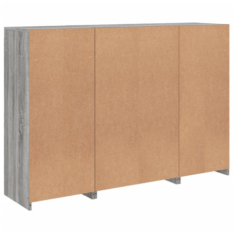 vidaXL Sideboards with LED Lights 3 pcs Grey Sonoma Engineered Wood