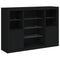 vidaXL Sideboards with LED Lights 3 pcs Black Engineered Wood