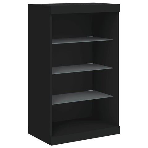 vidaXL Sideboards with LED Lights 3 pcs Black Engineered Wood