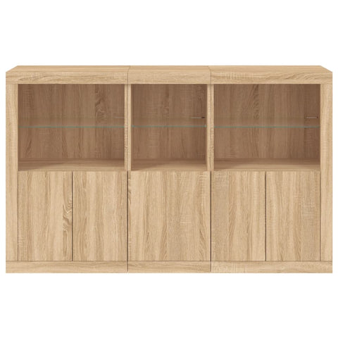 vidaXL Sideboard with LED Lights Sonoma Oak 162x37x100 cm