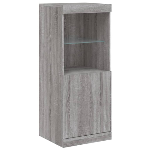 vidaXL Sideboard with LED Lights Grey Sonoma 162x37x100 cm
