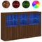 vidaXL Sideboard with LED Lights Brown Oak 162x37x100 cm