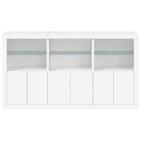 vidaXL Sideboard with LED Lights White 181.5x37x100 cm
