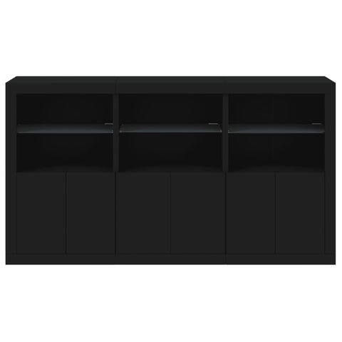 vidaXL Sideboard with LED Lights Black 181.5x37x100 cm