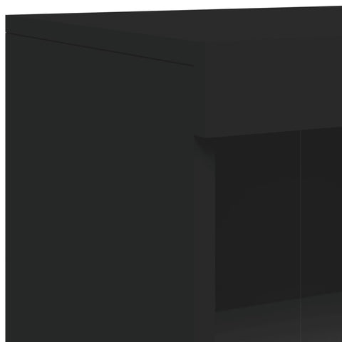 vidaXL Sideboard with LED Lights Black 181.5x37x100 cm