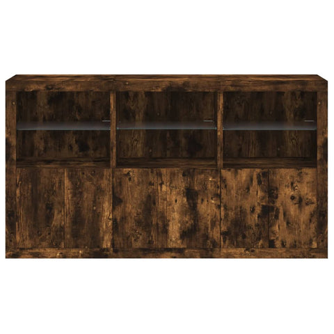 vidaXL Sideboard with LED Lights Smoked Oak 181.5x37x100 cm
