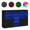 vidaXL Sideboard with LED Lights Black 162x37x100 cm