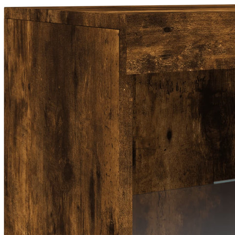 vidaXL Sideboard with LED Lights Smoked Oak 162x37x100 cm