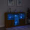 vidaXL Sideboard with LED Lights Brown Oak 162x37x100 cm