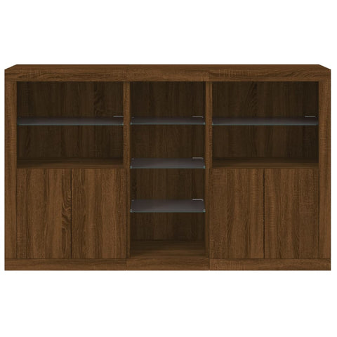 vidaXL Sideboard with LED Lights Brown Oak 162x37x100 cm