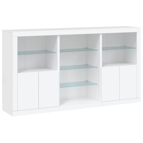 vidaXL Sideboard with LED Lights White 181.5x37x100 cm