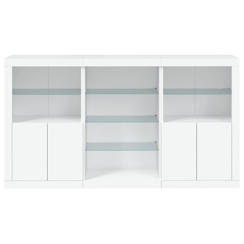 vidaXL Sideboard with LED Lights White 181.5x37x100 cm