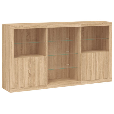 vidaXL Sideboard with LED Lights Sonoma Oak 181.5x37x100 cm