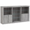 vidaXL Sideboard with LED Lights Grey Sonoma 181.5x37x100 cm