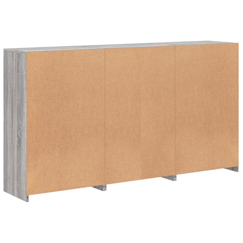 vidaXL Sideboard with LED Lights Grey Sonoma 181.5x37x100 cm