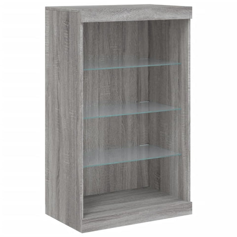 vidaXL Sideboard with LED Lights Grey Sonoma 181.5x37x100 cm