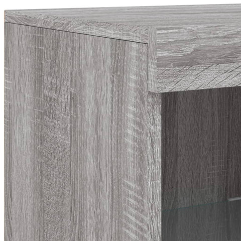 vidaXL Sideboard with LED Lights Grey Sonoma 181.5x37x100 cm