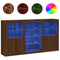 vidaXL Sideboard with LED Lights Brown Oak 181.5x37x100 cm