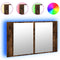 vidaXL LED Bathroom Mirror Cabinet Smoked Oak 80x12x45 cm Acrylic