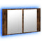vidaXL LED Bathroom Mirror Cabinet Smoked Oak 80x12x45 cm Acrylic