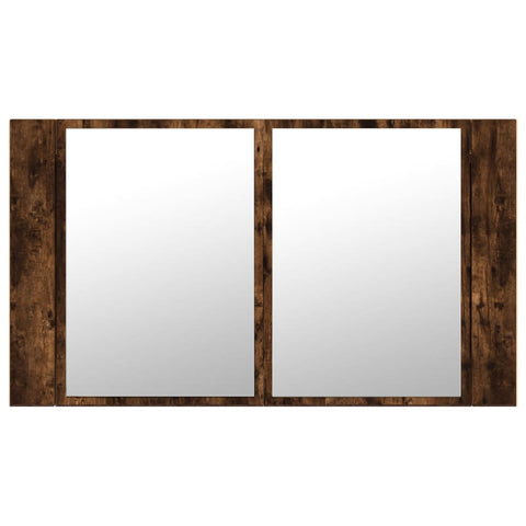 vidaXL LED Bathroom Mirror Cabinet Smoked Oak 80x12x45 cm Acrylic